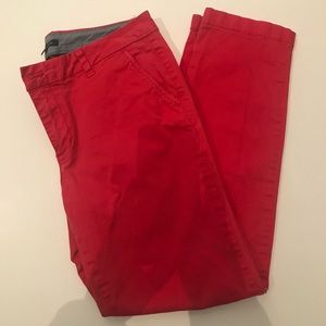 TOMMY HILFIGER bright red ankle chino pants size 8